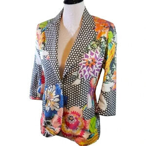 Angel Apparel‎ XS artsy chic fashion floral blazer